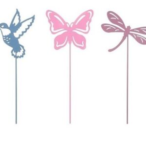 8720362914556-pique-de-jardin-en-acier-oiseau-bleu-papillon-rose-ou-libellule-violette---l135-x-h40cm