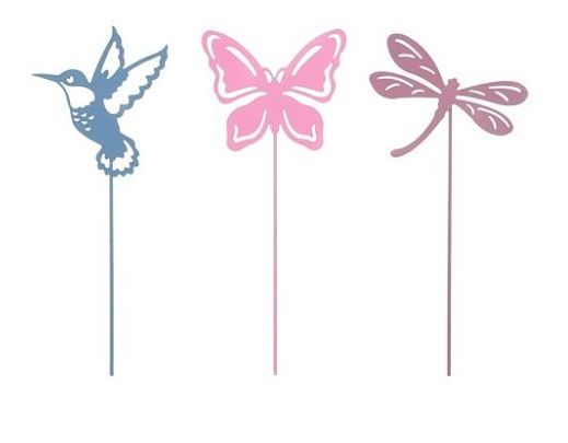 8720362914556-pique-de-jardin-en-acier-oiseau-bleu-papillon-rose-ou-libellule-violette---l135-x-h40cm