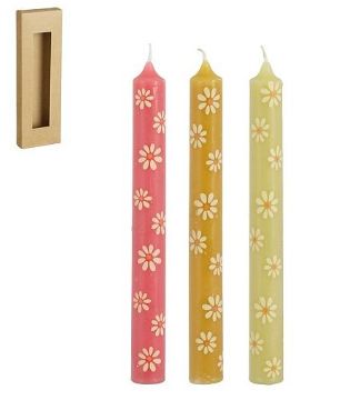 8720983082122-bougies-avec-fleurs-rose-vert-et-jaune---l6-x-b2-x-h21cm